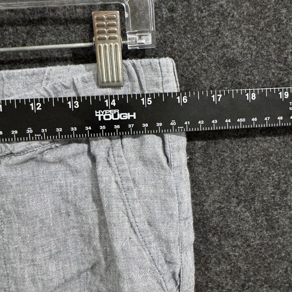 Pure Jill Pants Women's Small Blue Straight Leg Pull On Lightweight Linen Roll - Picture 4 of 9
